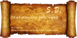 Stefanovics Dévald névjegykártya